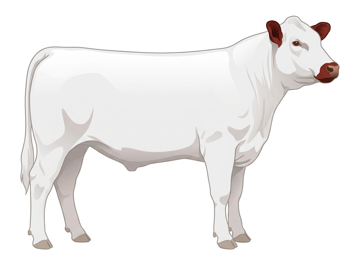 White with red ears and muzzle Shorthorn Plus Steer