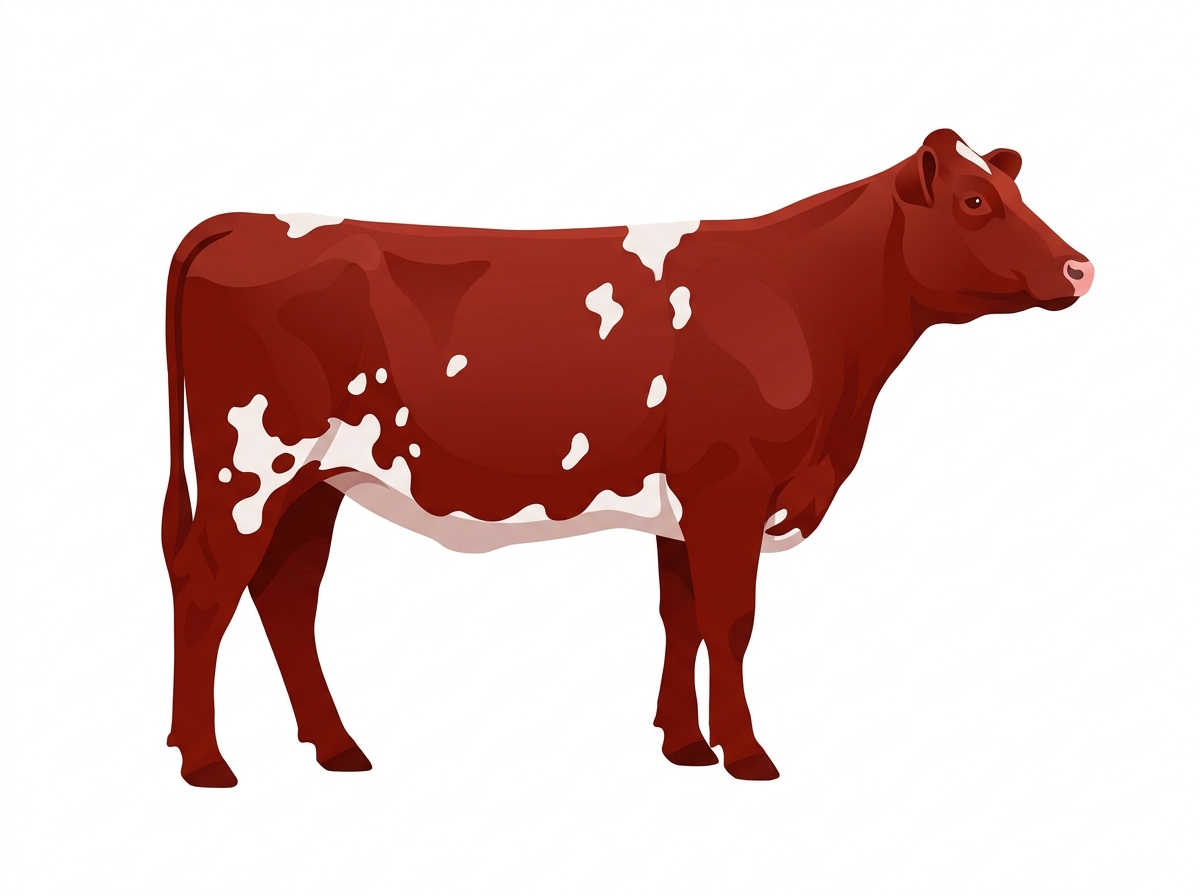 Red with a few white spots Shorthorn Heifer