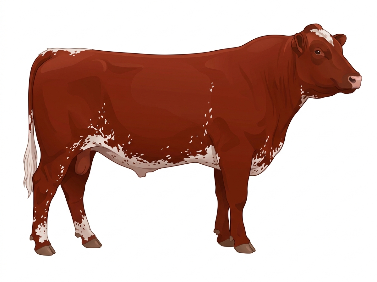 Red with ticking in the white Shorthorn Bull