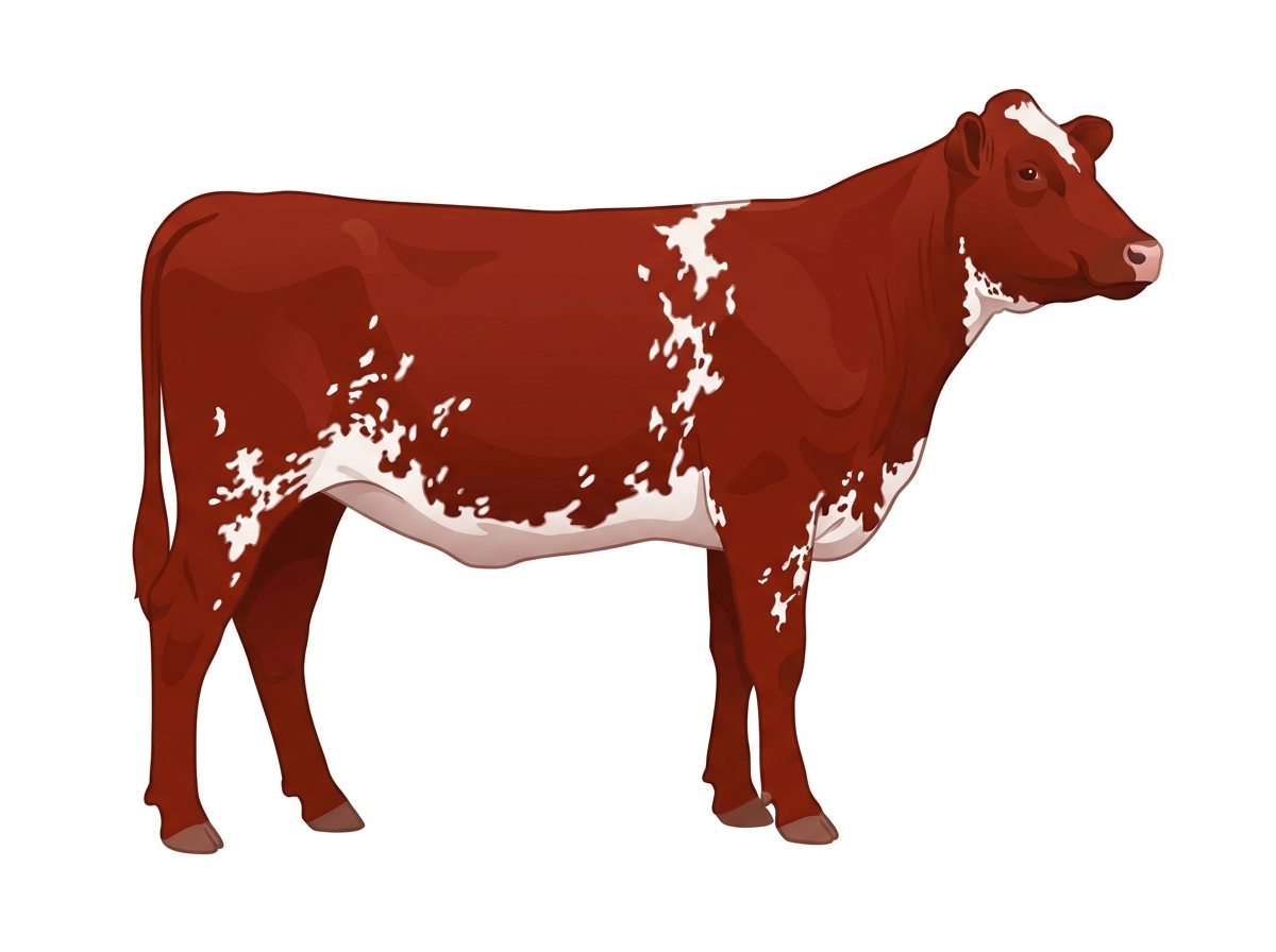 Red with ticking in the white Shorthorn Heifer
