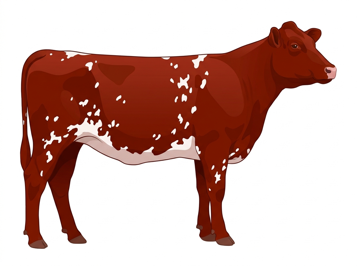 Red with white spots Shorthorn Heifer