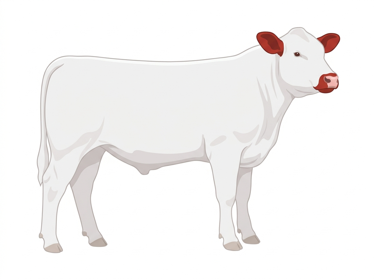White with red ears and muzzle Shorthorn Steer