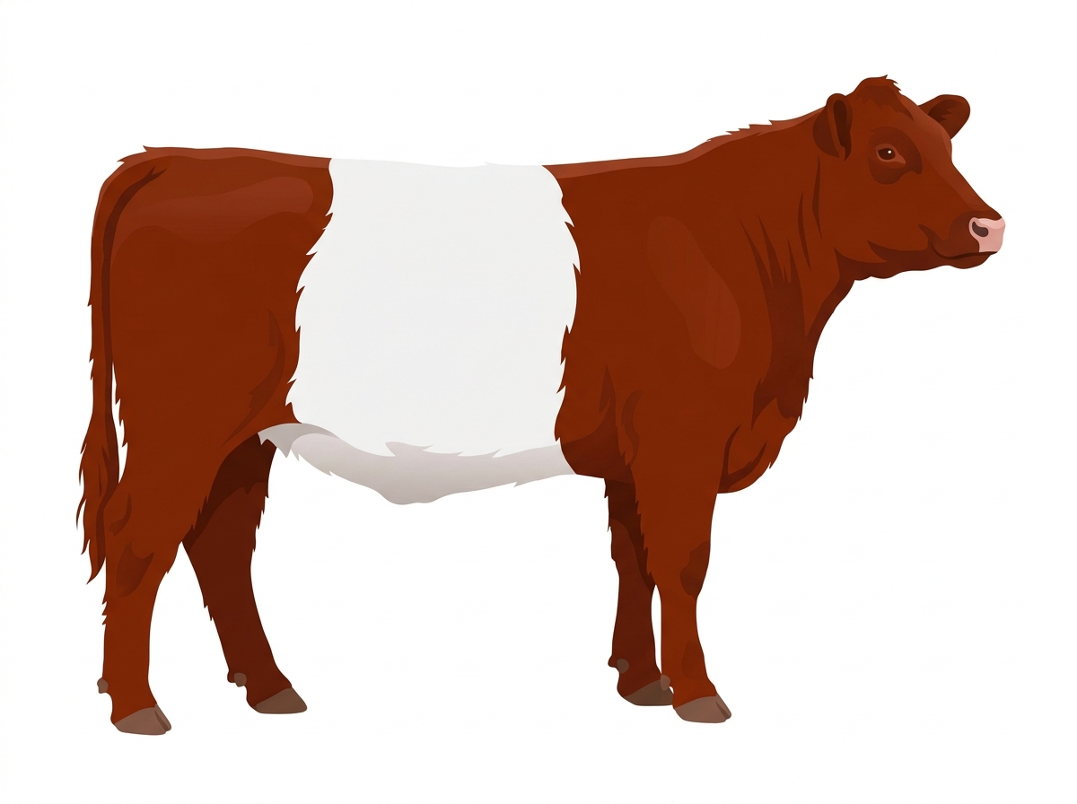 Red with white belt Shorthorn x Belted Galloway Cross Heifer