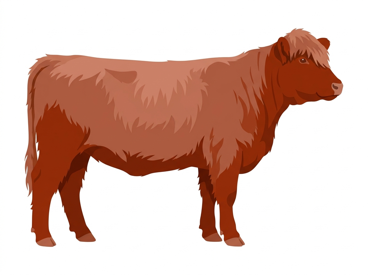 Red Shorthorn x Highlander Cross Heifer