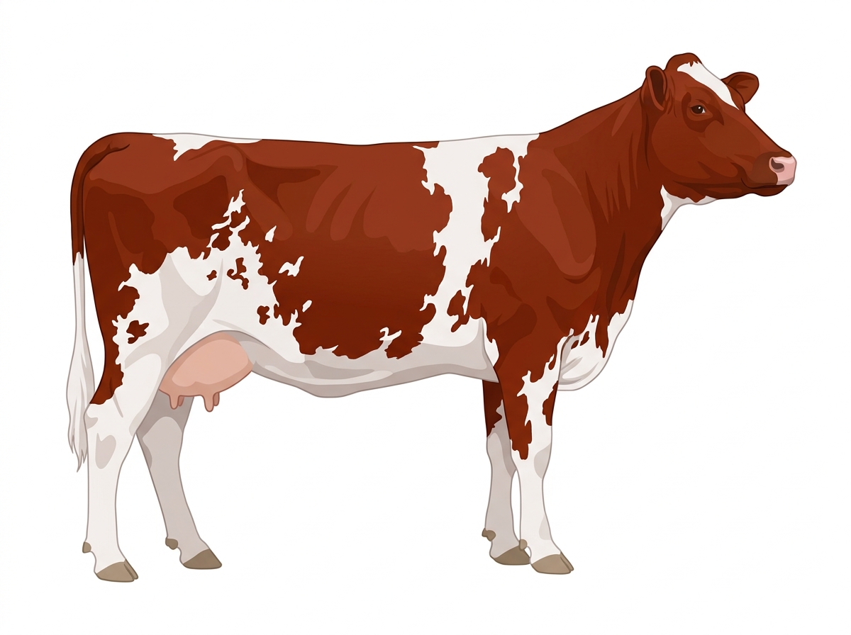 Red roan Shorthorn x Maine-Anjou Cross Cow