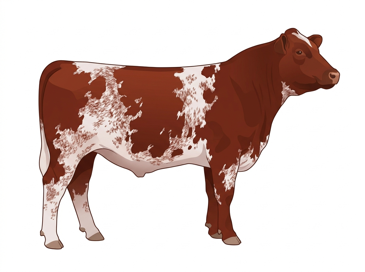 Red roan Shorthorn x Maine-Anjou Cross Steer