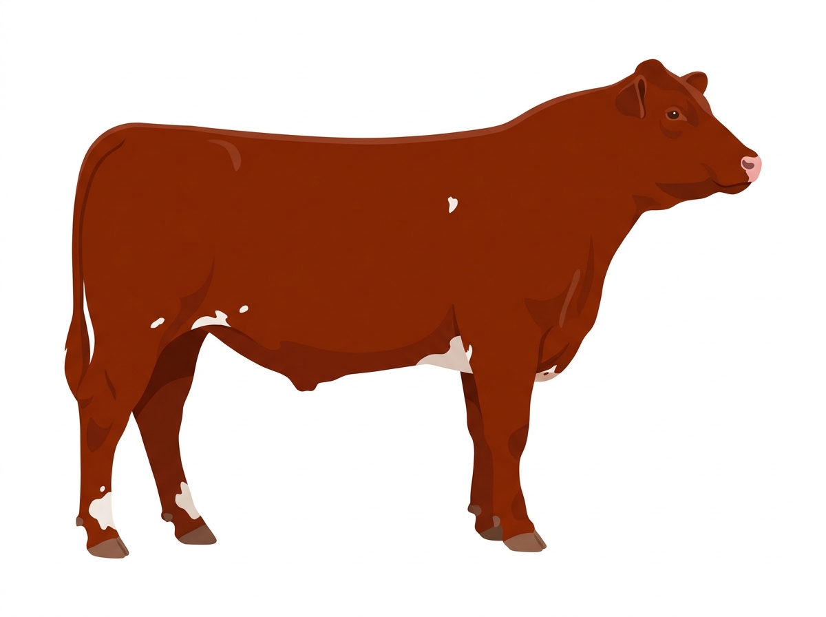 Red with minimal spotting Shorthorn x Maine-Anjou Cross Steer