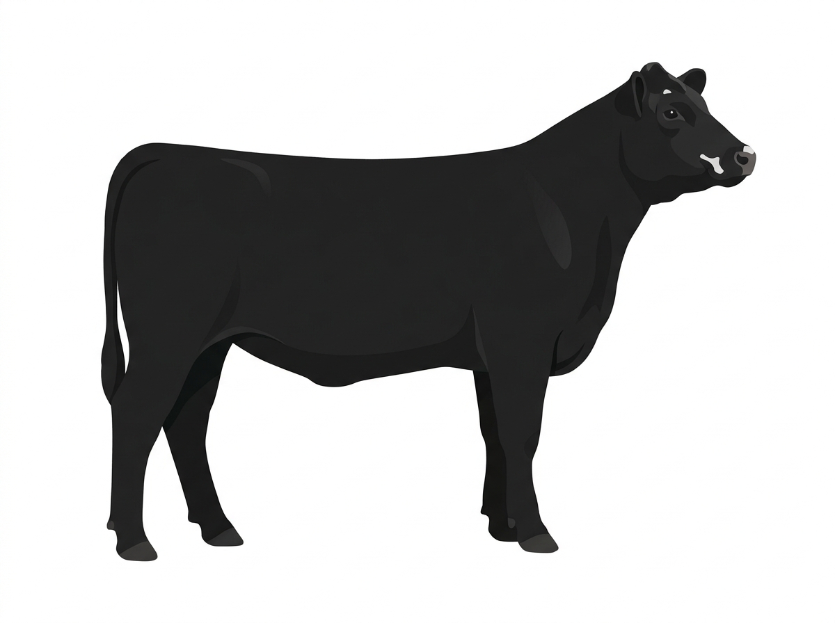 Black with minimal white face markings SimAngus Heifer