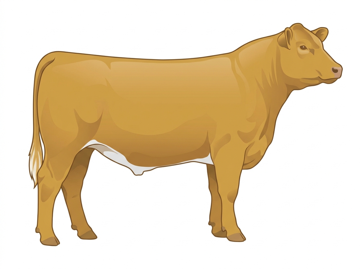 Gold with minimal spotting SimAngus Steer
