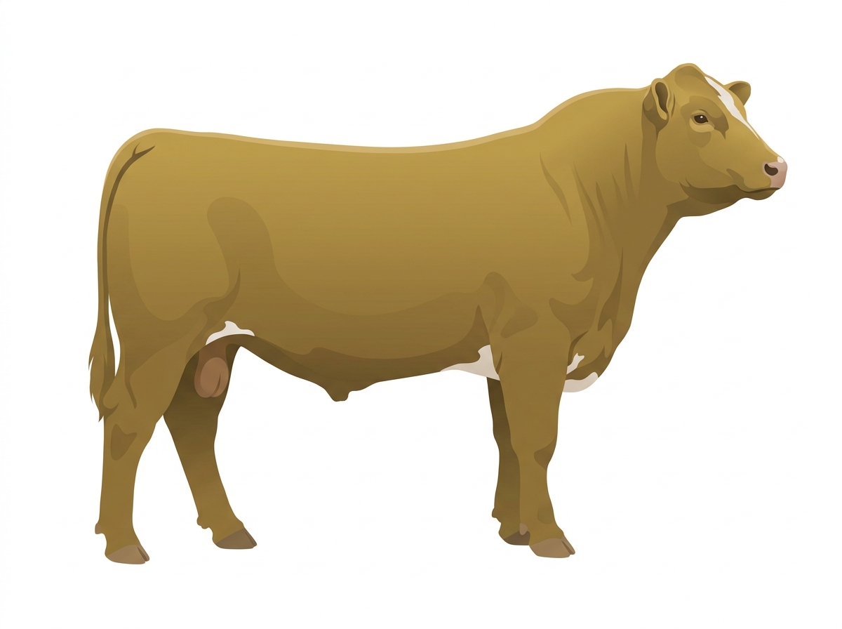 Gold with minimal white markings SimAngus Bull