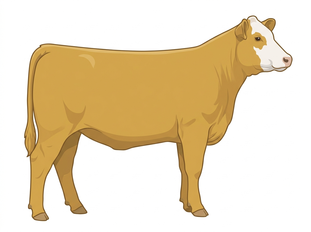 Gold with partial white face SimAngus Heifer