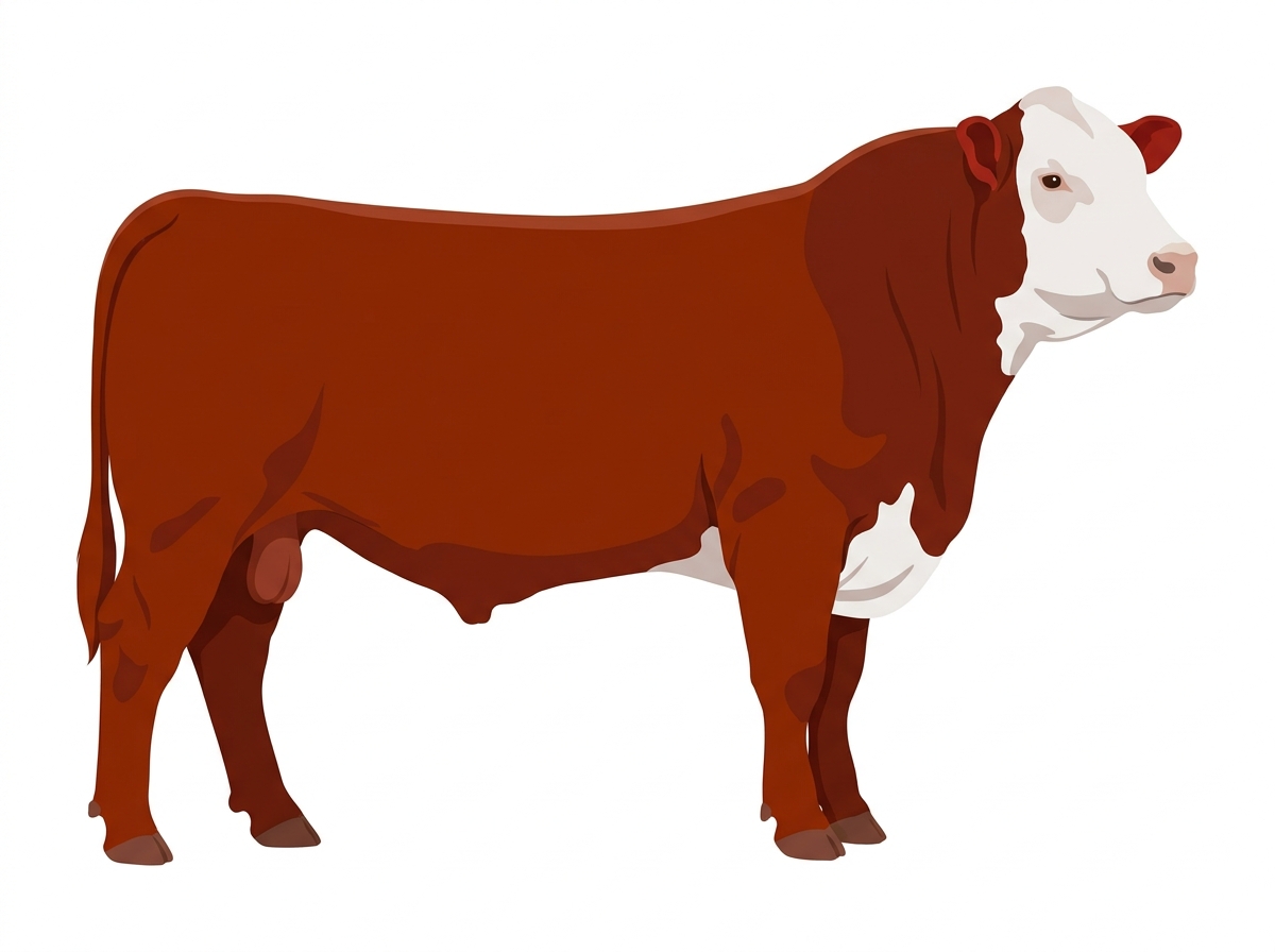 Red with a partial white face SimAngus Bull