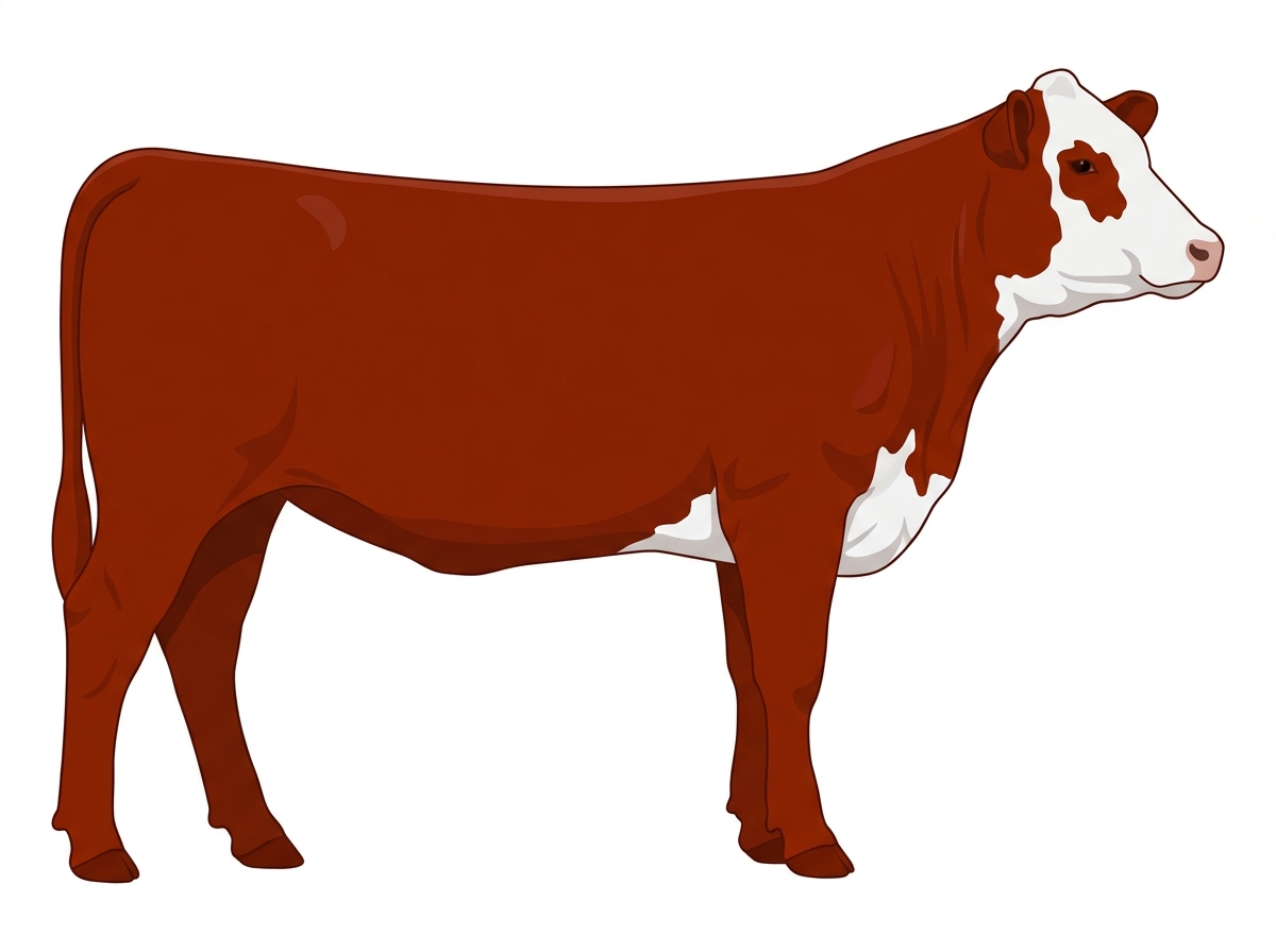 Red with a partial white face SimAngus Heifer