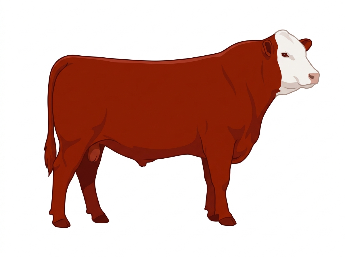Red with a white face SimAngus Bull