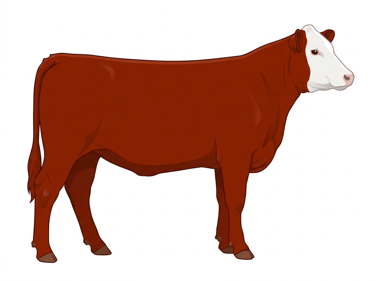 Red with a white face SimAngus Heifer
