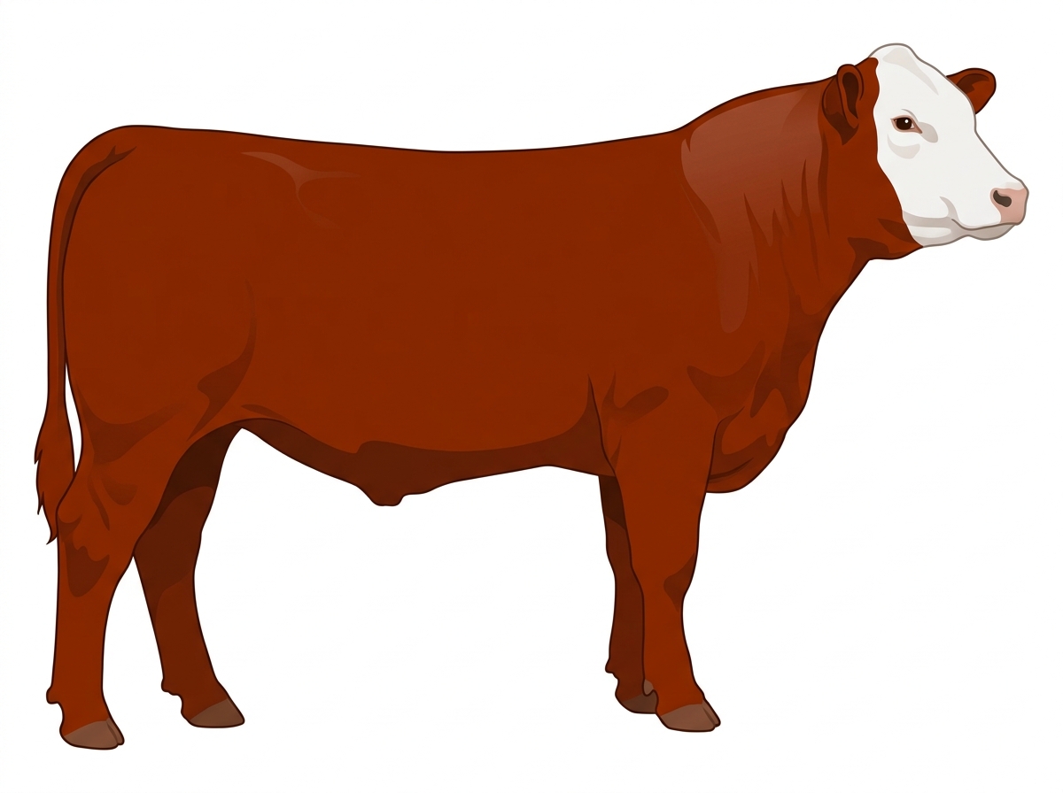Red with a white face SimAngus Steer
