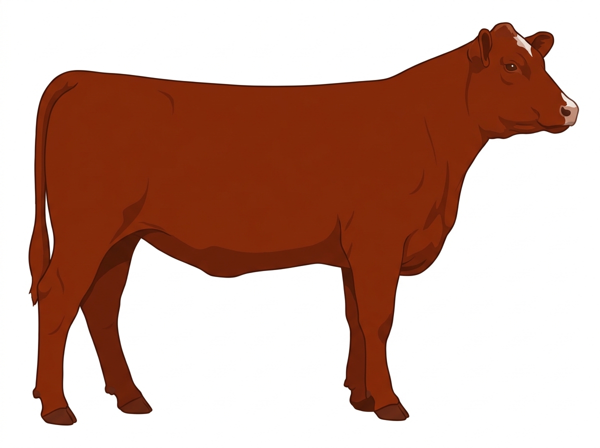 Red with minimal white face markings SimAngus Heifer