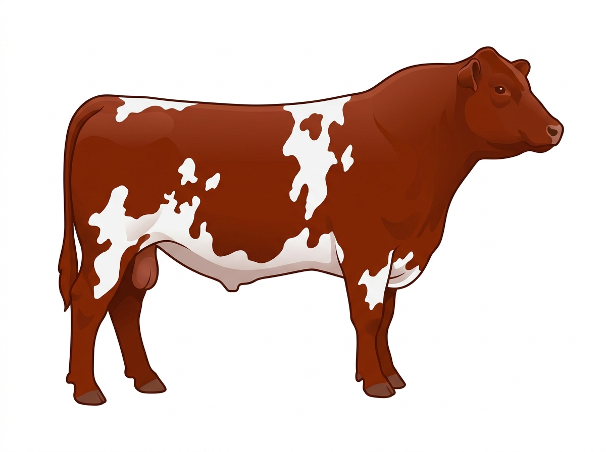 Red with white spots SimAngus Bull