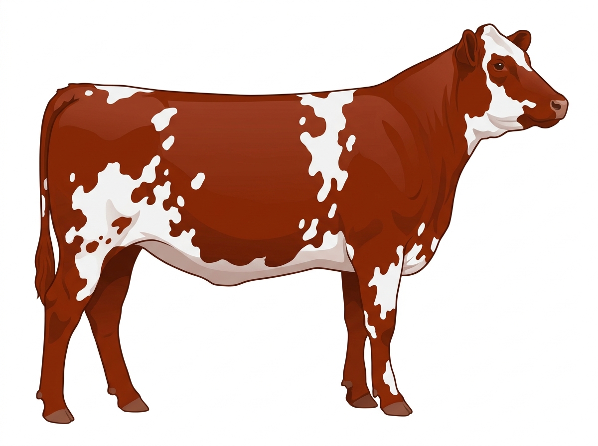 Red with white spots SimAngus Heifer