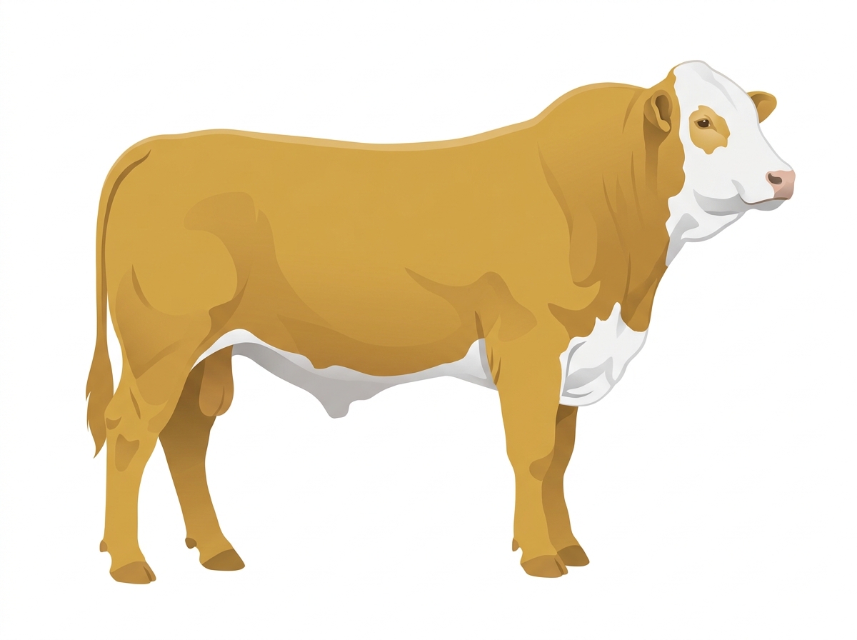 Gold with a white face Simbrah Bull