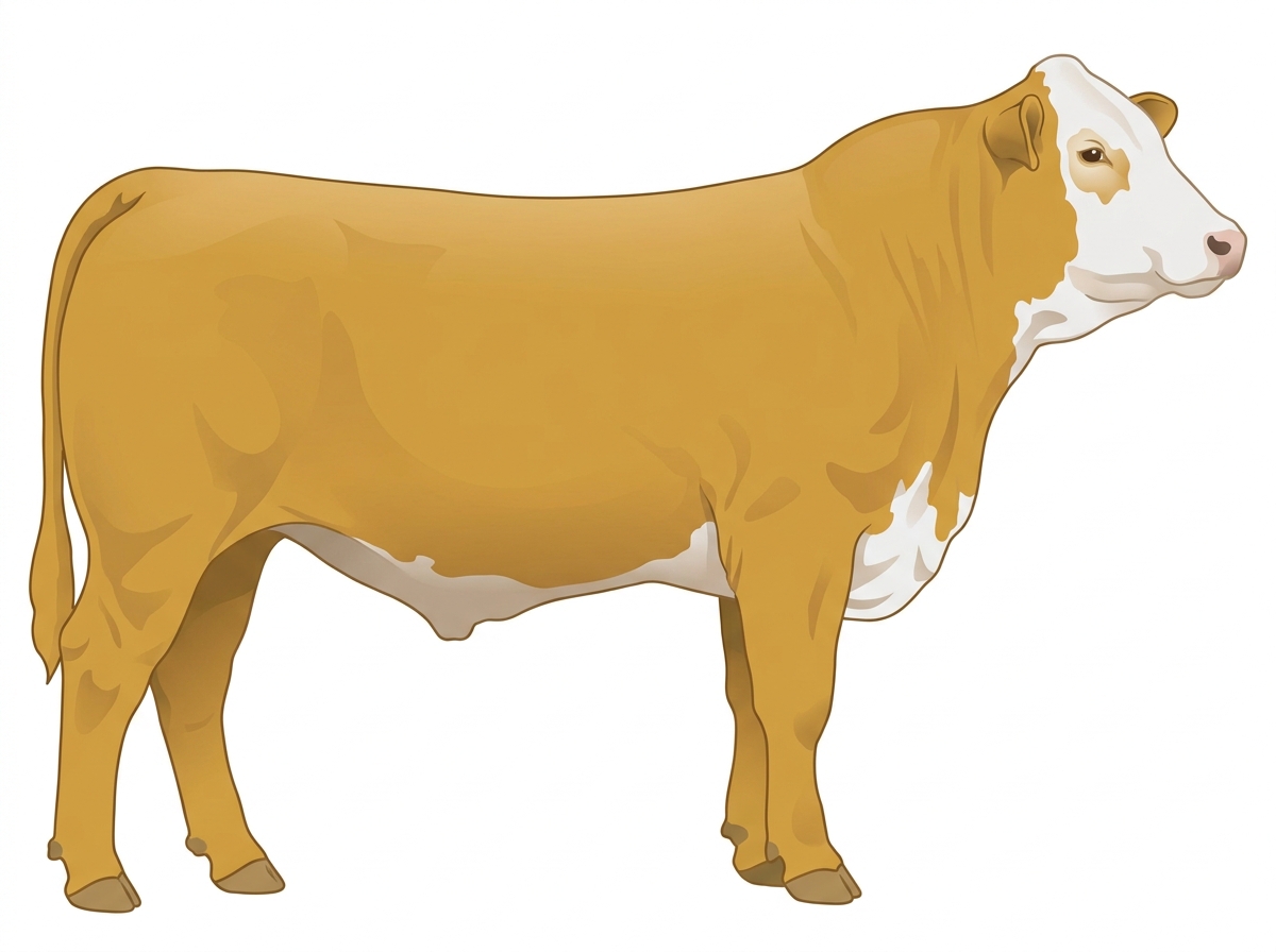 Gold with a white face Simbrah Steer