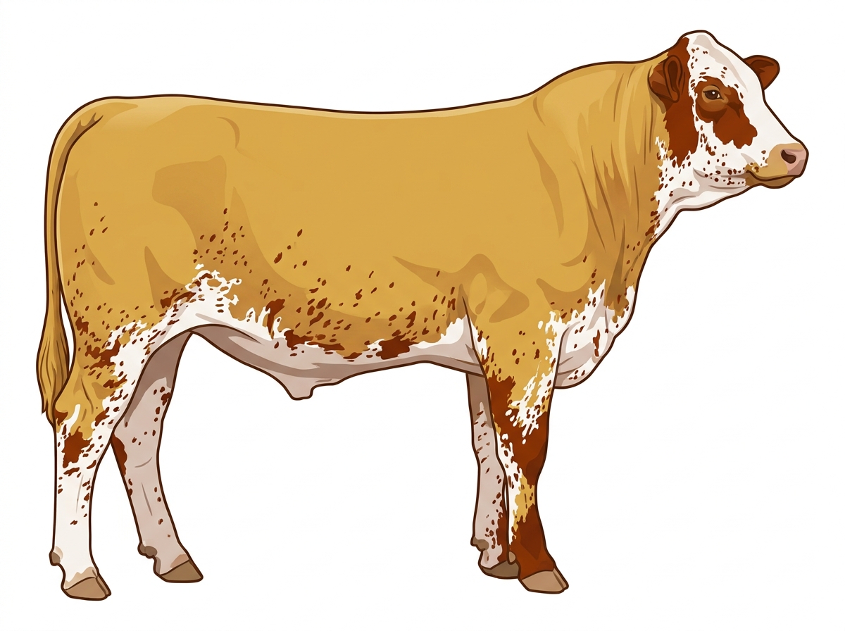 Gold with ticking in the white Simbrah Steer