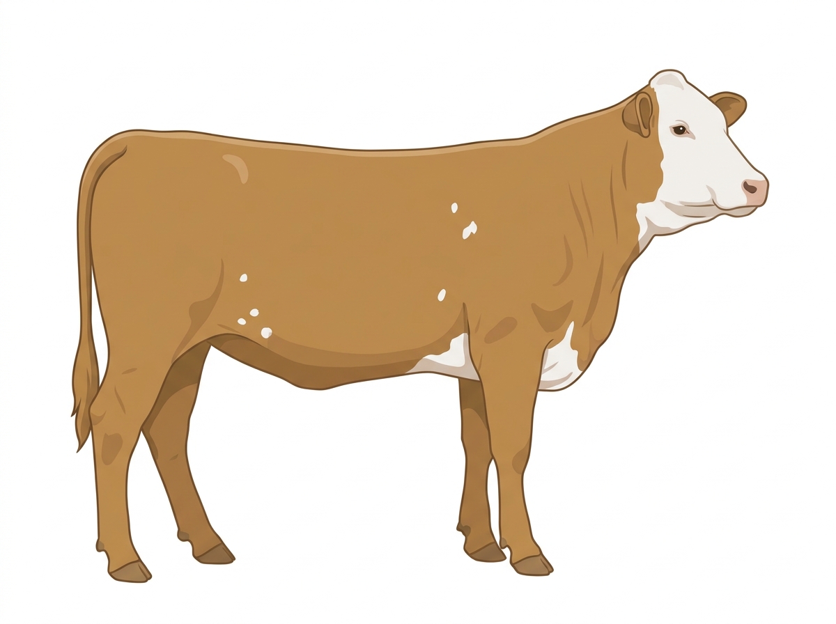 Tan with a white face and a few white spots Simbrah Heifer