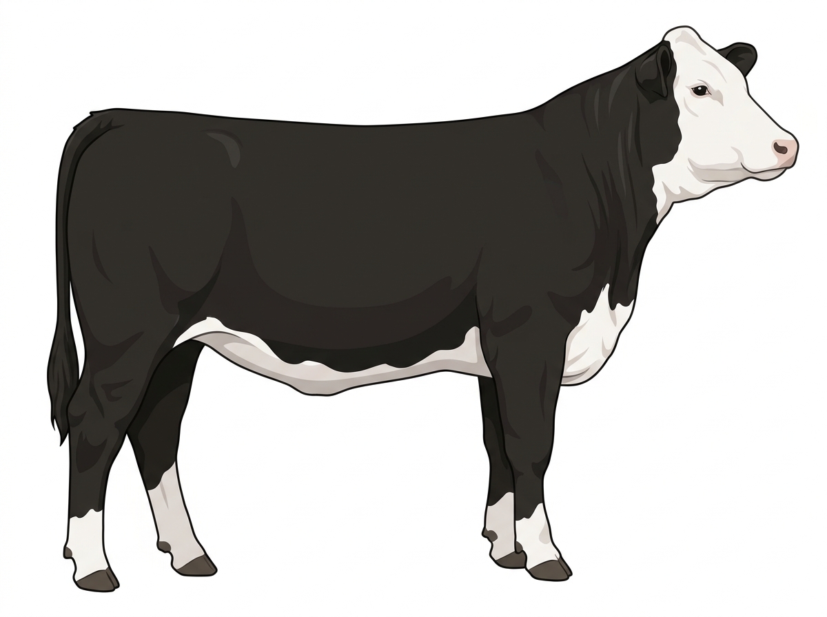 Black with white face Simmental Cross Heifer