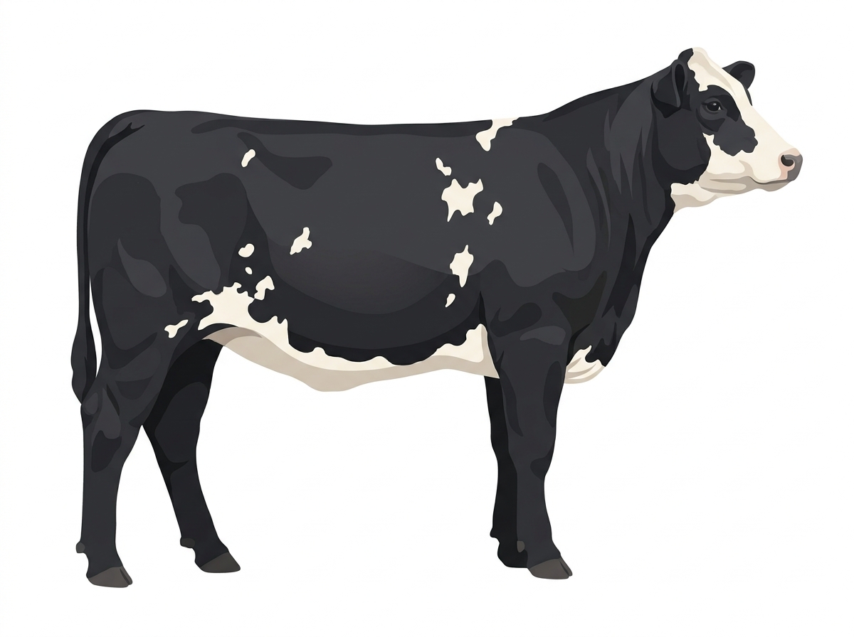 Black with white spots Simmental Cross Heifer