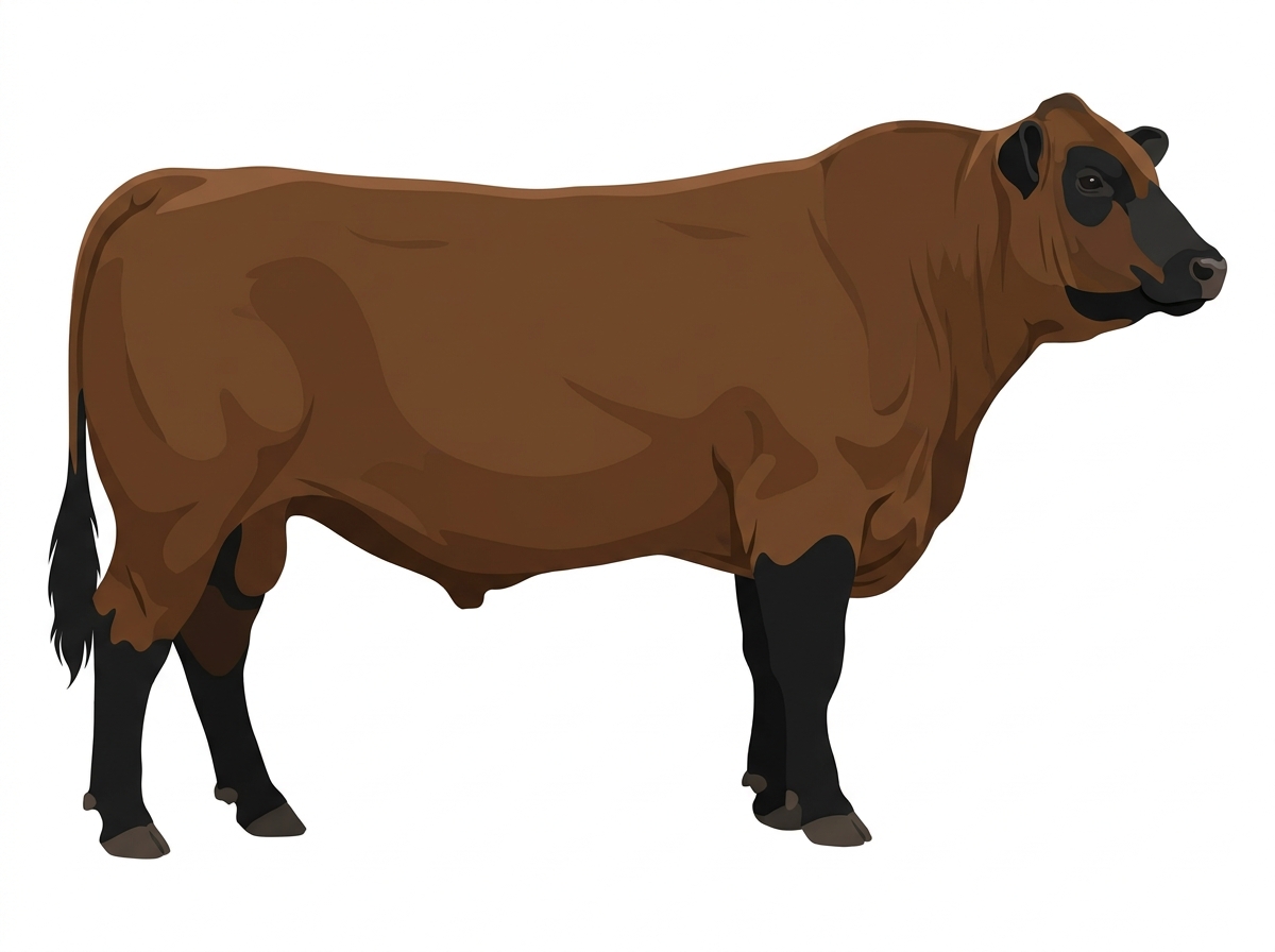 Brown with black points Simmental Cross Bull