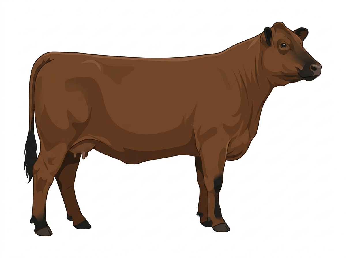 Brown with black points Simmental Cross Cow
