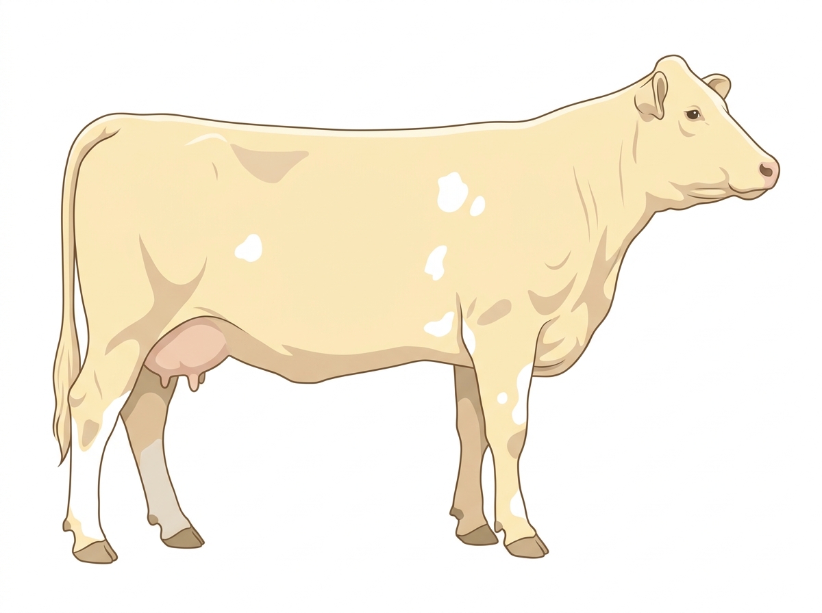 Cream with a few white spots Simmental Cross Cow