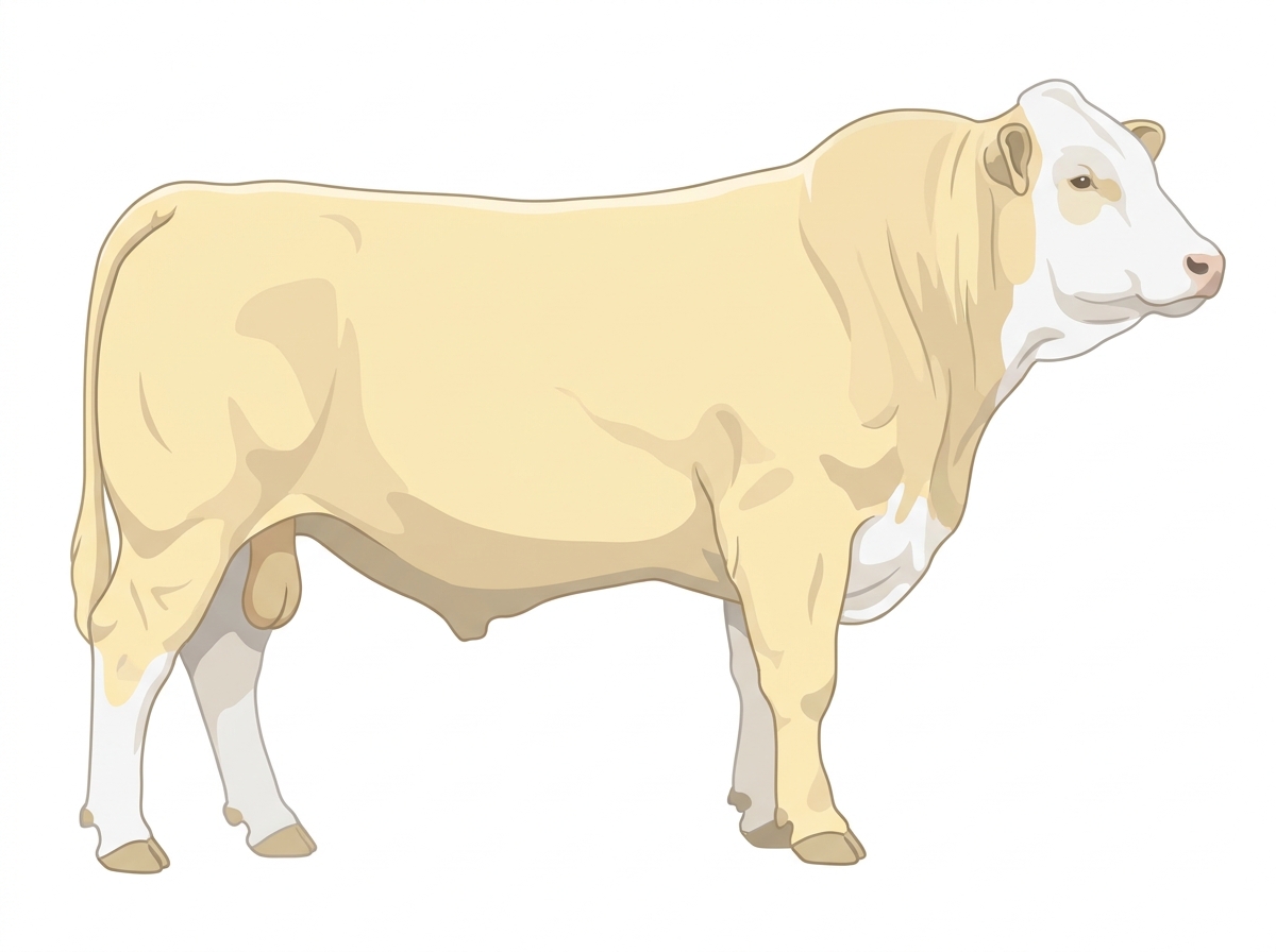 Cream with a white face Simmental Cross Bull