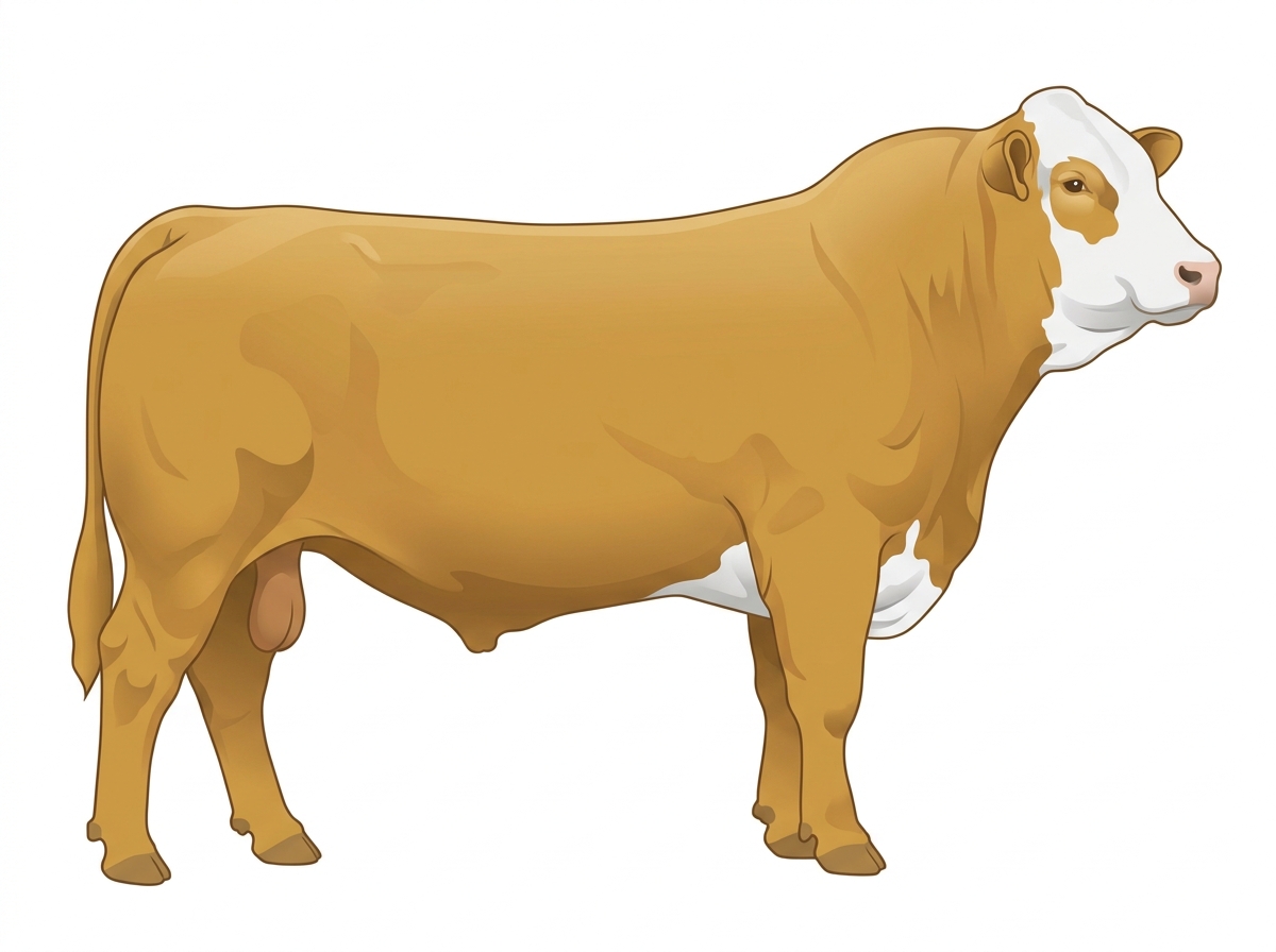 Gold with a white face Simmental Cross Bull