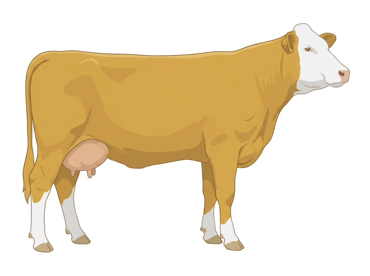 Gold with a white face Simmental Cross Cow