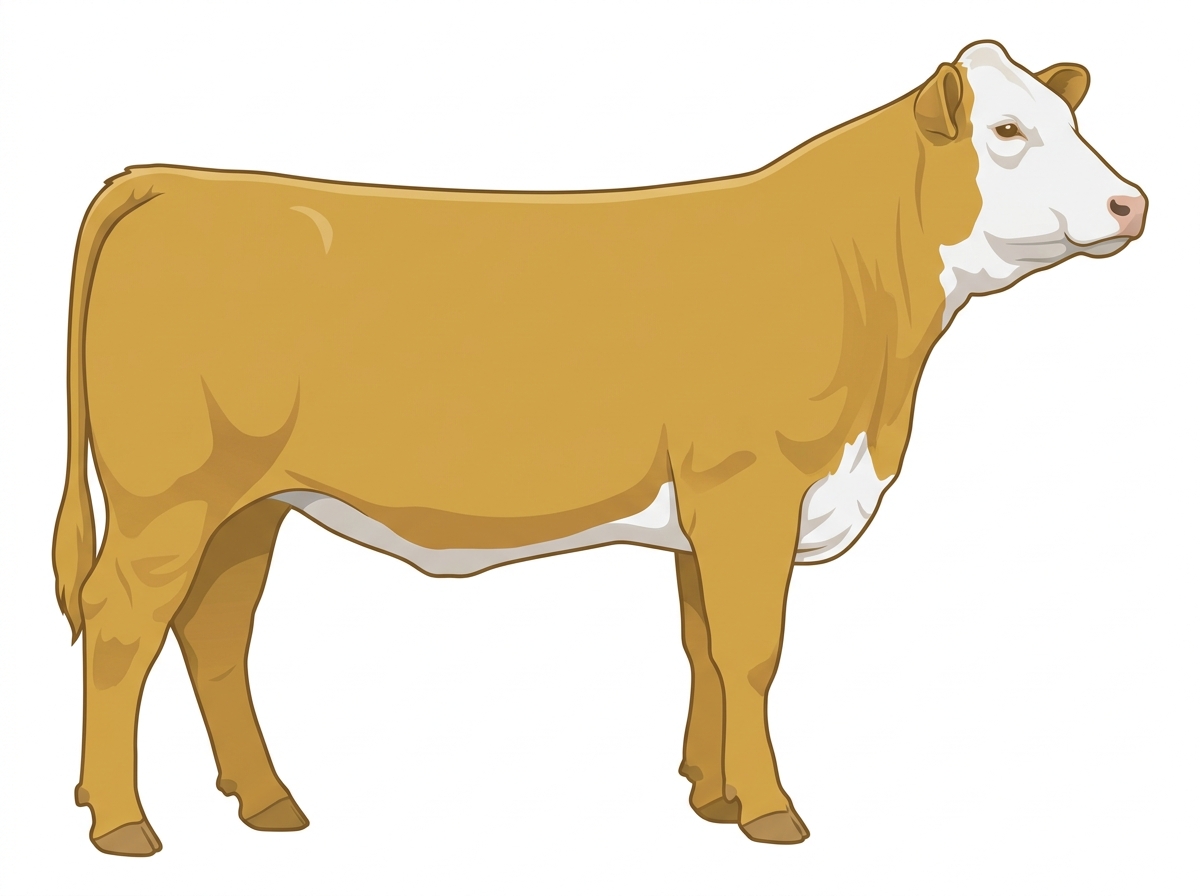 Gold with a white face Simmental Cross Heifer