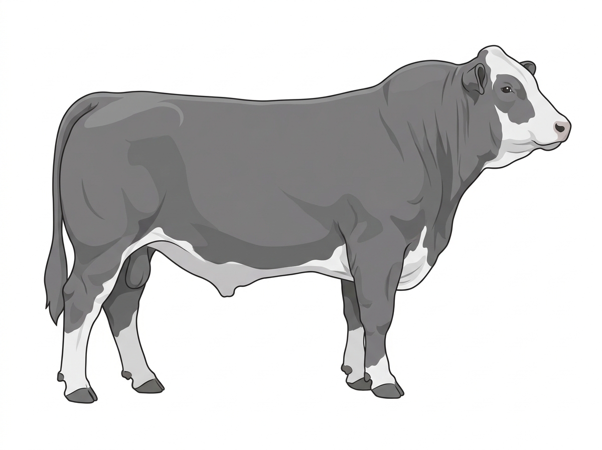 Gray Simmental Cross Bull