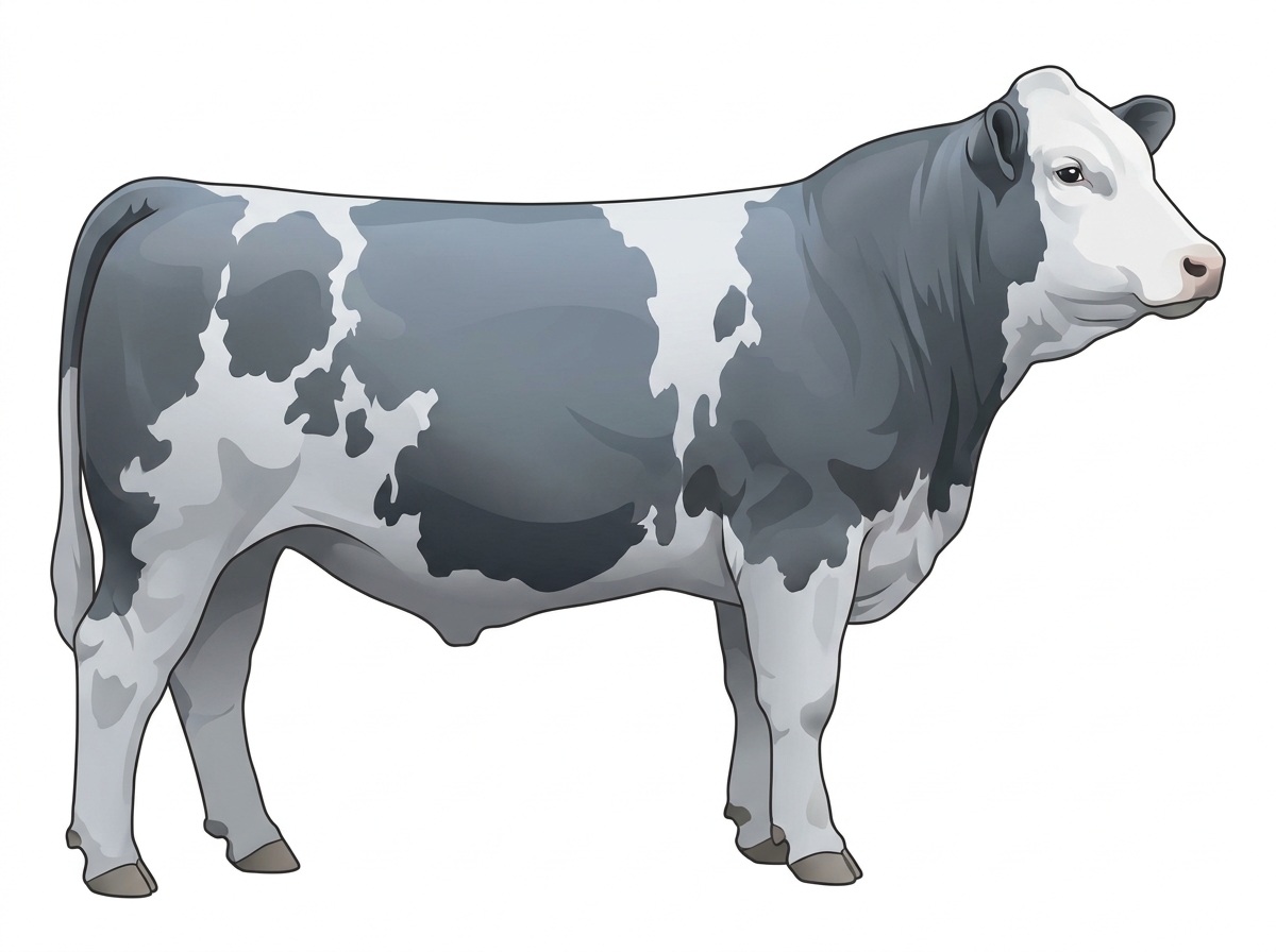 Light blue roan Simmental Cross Steer