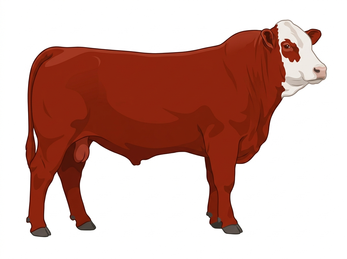 Red with a white face Simmental Cross Bull