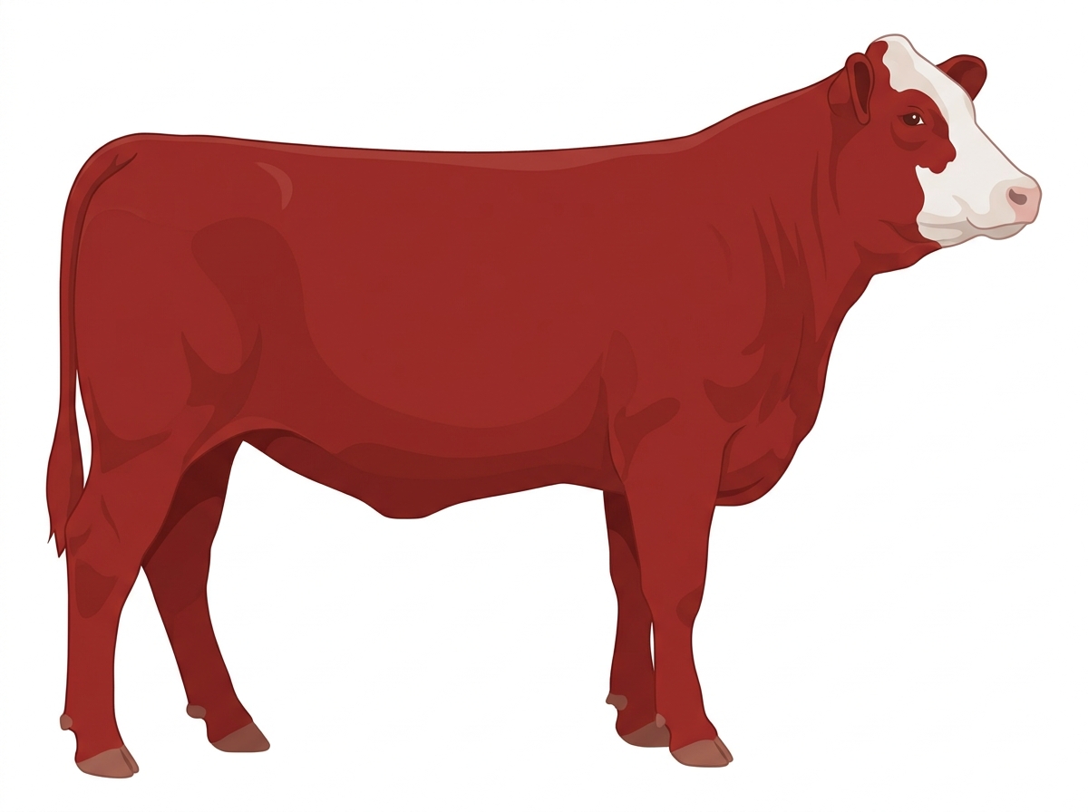 Red with partial white face Simmental Cross Heifer