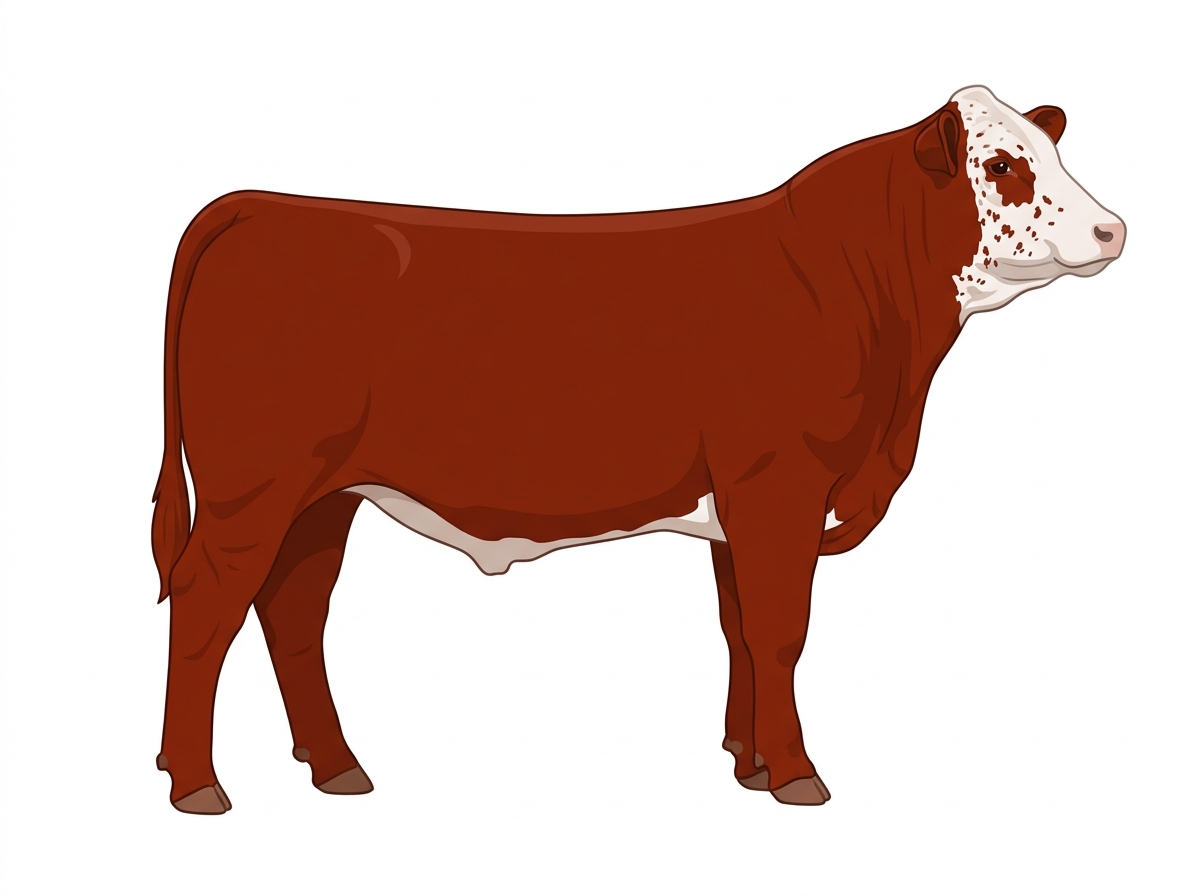 Red with partial white face with ticking Simmental Cross Steer