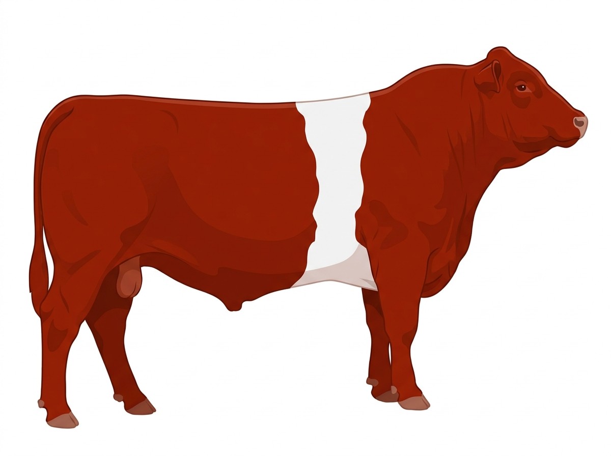 Red with white belt Simmental Cross Bull