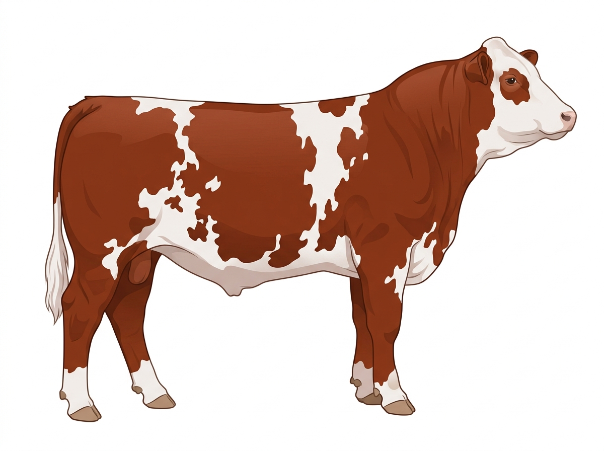 Red with white spots Simmental Cross Steer