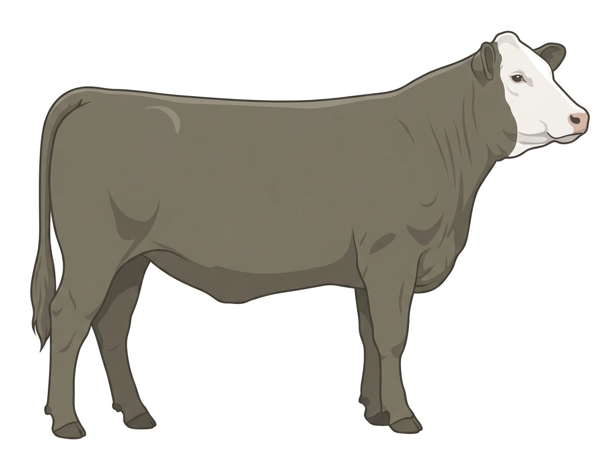 Smoky with a white face Simmental Cross Heifer