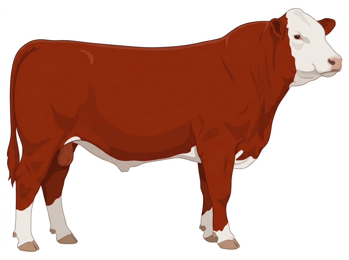 Red with white face Simmental x Angus Cross Bull