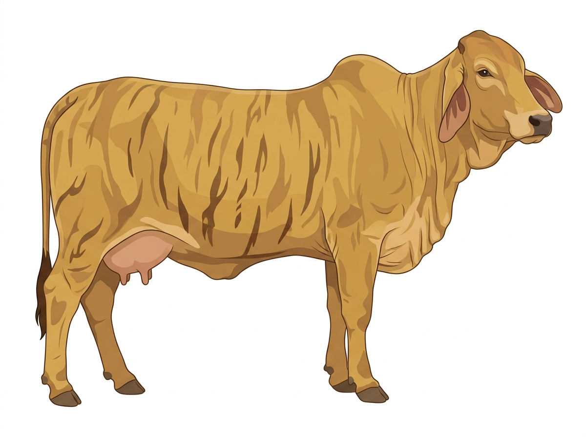 Gold brindle Simmental x Brahman Cross Cow
