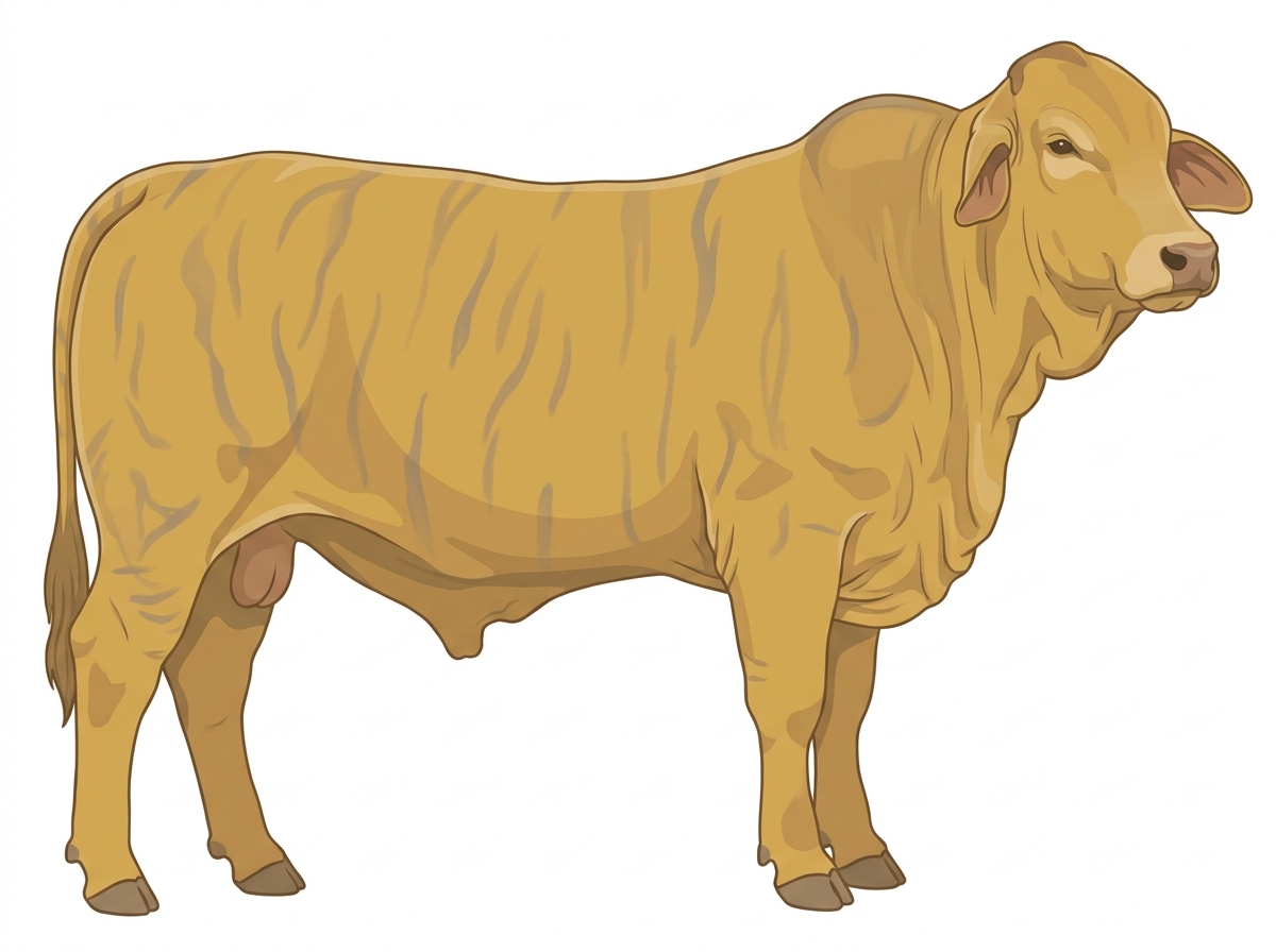 Gold faint brindle Simmental x Brahman Cross Bull