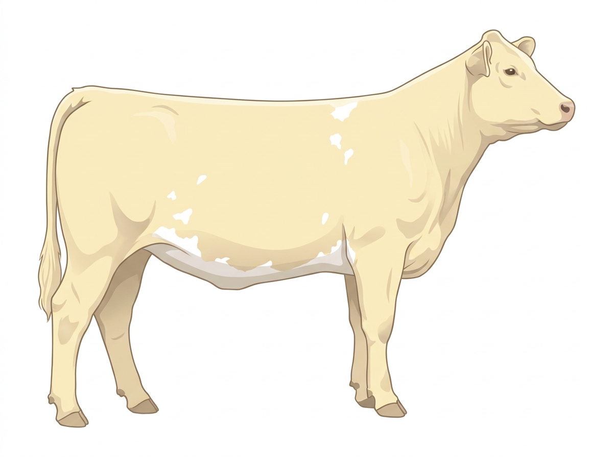 Cream with minimal spotting Simmental x Charolais Cross Heifer