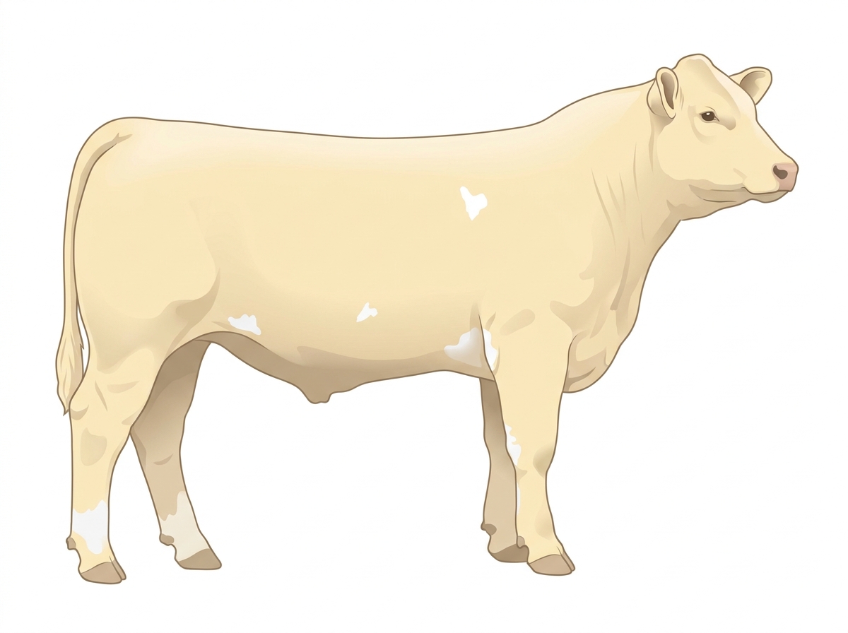 Cream with minimal spotting Simmental x Charolais Cross Steer
