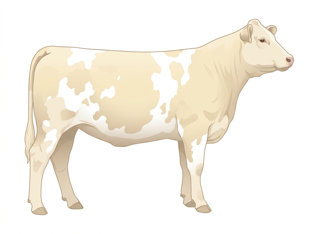 Cream with white spots Simmental x Charolais Cross Heifer